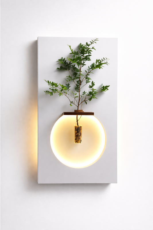 Modern Wall hanging Plant Decoration with Ambient Light